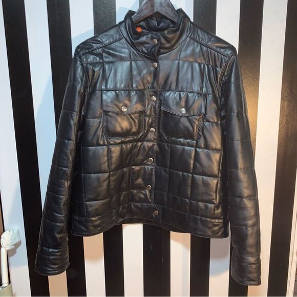 Customized LADIES OF HARLEY Vintage 90s Tommy Hilfiger Quilted Leather Jacket - Picture 3 of 16